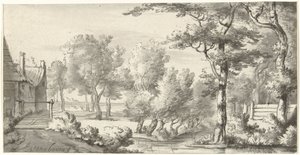 Landschaft mit Bauernhof von Christiaan Josi