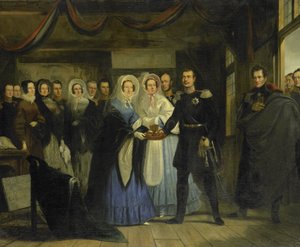 Die Prinzessin von Oranien empfängt Alexander II. (1818-1881), Großherzog und Thronfolger von Russland, im Haus von Zar Peter in Zaandam, 17. April 1839 von Christiaan Julius Lodewijk Portman
