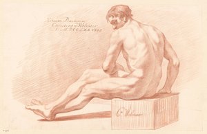 Sitzender männlicher Akt, von der Seite gesehen (3. Preis 1778) von Christiaan Welmeer