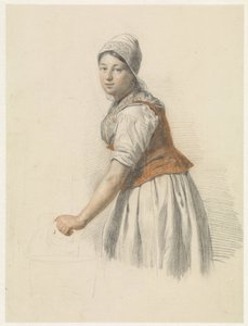 Stehende Frau mit Eimer, nach links von Christiaan van Geelen jr.