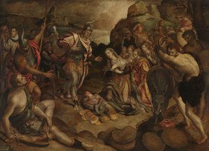 Das Treffen von David und Abigail von Christiaen Jansz. van Bieselingen