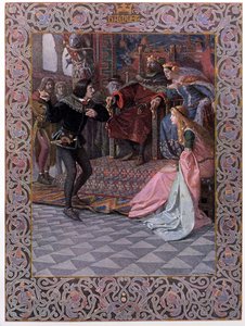 Hamlet vor König Claudius, Königin Gertrude und Ophelia, Szene aus 