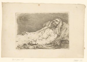 Porträt von Christian Bernhard Rode auf seinem Sterbebett von Christian Bernhard Rode