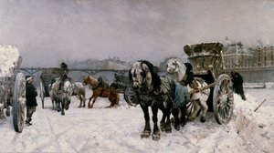 Schneetreiben an der Seine von Christian Eriksen Skredsvig