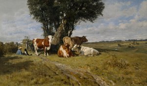 Landschaft mit Kühen