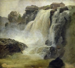 Haugfoss in Norwegen, 1827 von Christian Ernst Bernhard Morgenstern