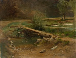 Brücke über einen Bach von Christian Friedrich Gille