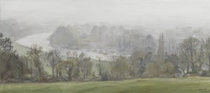 Im Nebel (Silber) - Themse von Richmond Hill, Nebel, 2015 von Christian Furr