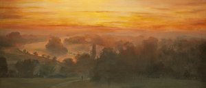 Orangefarbener Himmel - Themse von Richmond Hill, Sonnenuntergang von Christian Furr