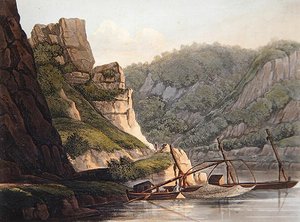 Lachsfang bei Lurley, graviert von T. Sutherland, aus 