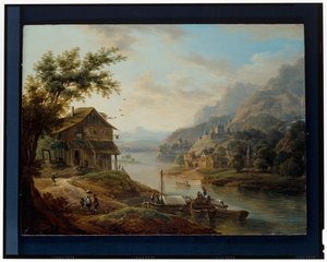 Zwei rheinische Landschaften von Christian Georg II Schutz or Schuz