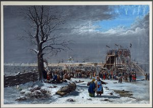 Die Achterbahnen an der Newa in der Nähe des Smolny-Klosters in Sankt Petersburg