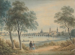 Blick auf Dresden von Westen, 1833 von Christian Gottlob Hammer