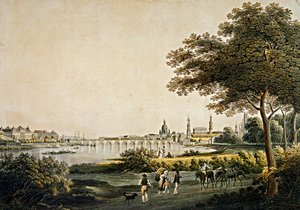 Blick auf Dresden von der Südwestseite von Christian Gottlob Hammer