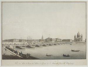 Ansicht der Isaaksbrücke in Petersburg von Christian Gottlob Hammer