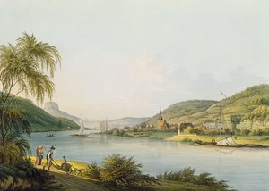 Ansicht des südlichen Teils von Schandau an der Elbe in Sachsen an der Grenze zu Böhmen