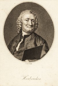 Ovales Porträt von Arnold Houbracken, niederländischer Maler und Biograf der Maler des Goldenen Zeitalters der Niederlande