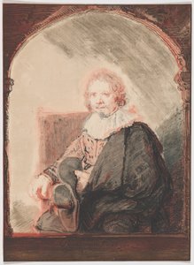 Porträt eines Mannes in einem Sessel, aus der Sammlung von Nachahmungen von Zeichnungen nach den Hauptmeistern der Holländer und Flamen