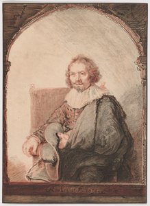 Porträt eines Mannes in einem Sessel, aus der Sammlung von Nachahmungen von Zeichnungen nach den Hauptmeistern der holländischen und flämischen Schule von Christian Josi