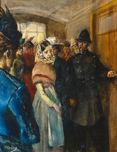 Albertine im Wartezimmer des Polizeiarztes