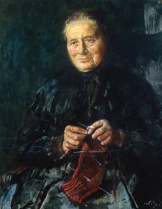 Strickende Frau von Christian Krohg