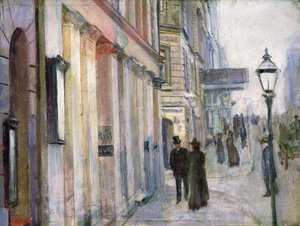 Ecke Karl Johan und Dronningens Straße von Christian Krohg