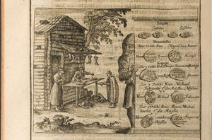Geld und Handel in Moskau Illustration aus Reisen zum Großherzog von Moskau und dem König von