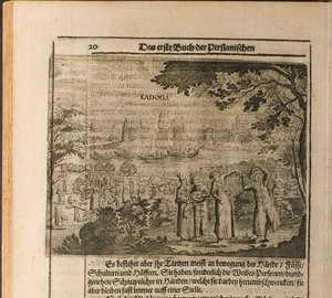 Die Festung von Staraja Ladoga Illustration aus Reisen zum Großherzog von Moskau und dem König von Christian Lorenzen Rothgiesser