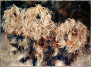 Drei Chrysanthemen im Krug von Christian Rohlfs