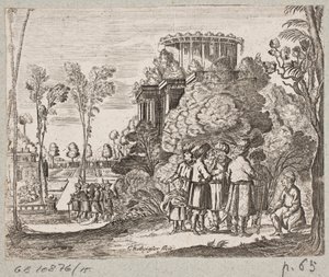 Illustration zu Adam Olearius, „Persianischer Rosenthal von einem sinnreichen Poeten Schich Saadi [...]“, Schleswig 1660