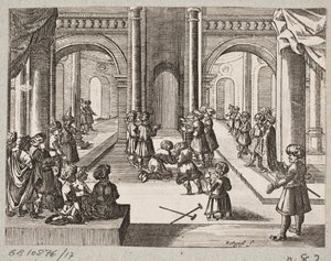 Illustration zu Adam Olearius, „Persianischer Rosenthal von einem Sinnreichen Poeten Schich Saadi […]“, Schleswig 1660 von Christian Rothgiesser