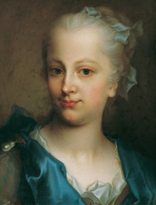 Mädchen in blauem Kleid