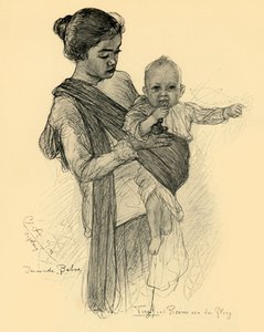 Javanische Nanny mit europäischem Baby, Magalang, 1898