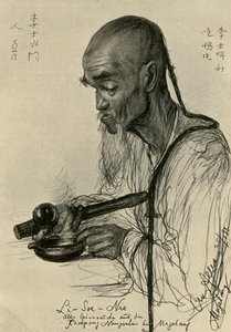 Li-Soe-Nie - Mann raucht Opium, Magalang, Java