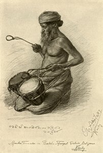 Menika - Trommler am Tempel des Zahns, Kandy, Ceylon, 1898 von Christian Wilhelm Allers