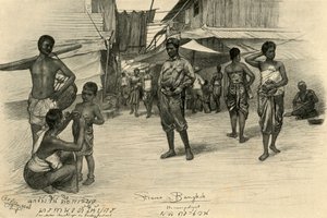 Straßenszene, Bangkok, Siam, 1898