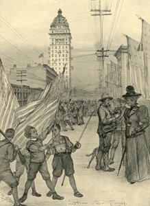Straßenszene in San Francisco, USA, 1898 von Christian Wilhelm Allers