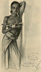 Ukku Banda, junger Mann in einem Tempel, Kandy, Ceylon, 1898 von Christian Wilhelm Allers