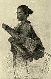 Junge Frau mit Sonnenschirm, Magalang, Java, 1898 von Christian Wilhelm Allers
