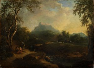 Bergige Landschaft mit Bach von Christian Wilhelm Ernst Dietrich