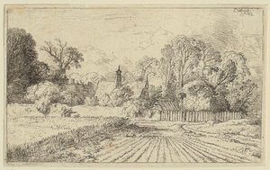 Ein Weg neben einem Kornfeld von Christian Wilhelm Ernst Dietrich