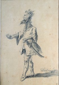 Der wilde Mann. Karikatur, die einen monströsen Mann darstellt