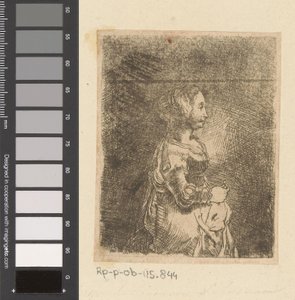 Frau mit Ring in der Hand von Christian Wilhelm Ernst Dietrich