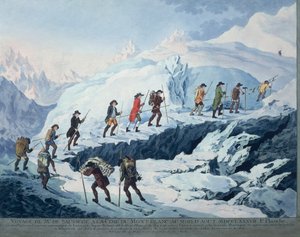 Horace-Benedict de Saussure besteigt den Gipfel des Mont Blanc im August 1787 von Christian von Mechel