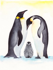 Pinguin-Familienporträt von Christine Lindstrom