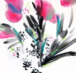 Lebhaftes Blumenabstrakt von Christine Lindstrom