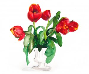 Lebendige Rote Tulpen von Christine Lindstrom