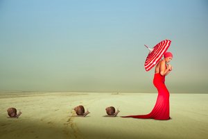 Elegante rote Reise