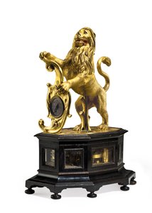 Schlag- und Automatenuhr mit Löwen, ca. 1640 von Christoff Miller