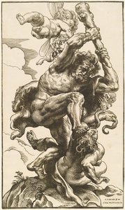 Herkules kämpft gegen die Furie und die Zwietracht von Christoffel Jegher after Sir Peter Paul Rubens